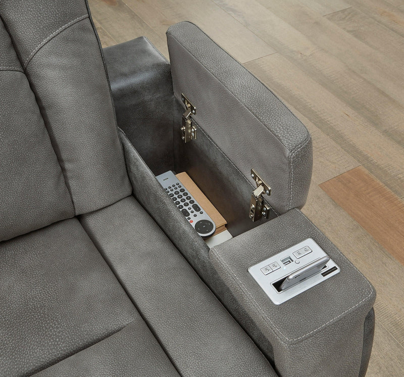 Next-Gen DuraPella - Dual Tone Slate - Power Reclining Sofa - Ornate Home