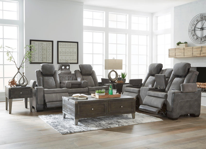 Next-Gen DuraPella - Dual Tone Slate - Power Reclining Sofa - Ornate Home