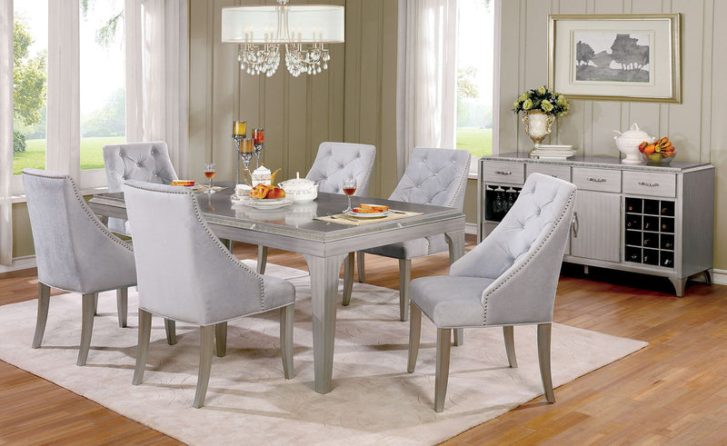 Diocles Silver & Gray Dining Table