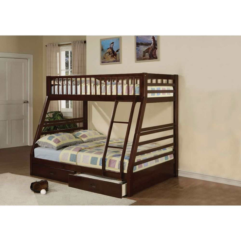 Jason - Espresso - Bunk Bed (Twin/Full) - Ornate Home