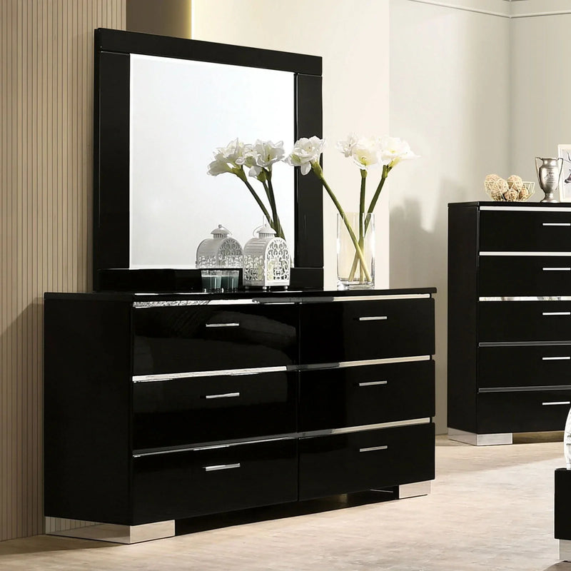 Carlie Black & Chrome Dresser