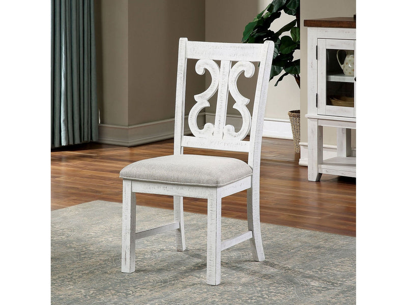 Auletta Rustic White & Gray Side Chair (Set of 2)