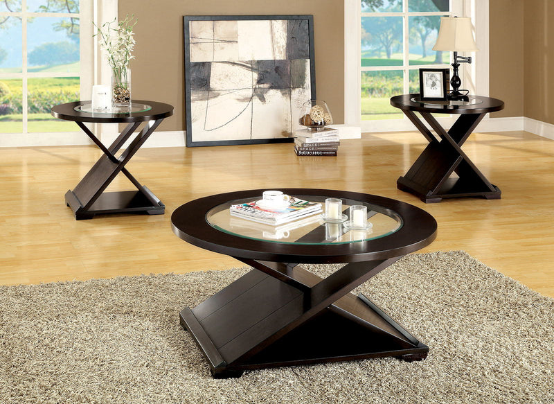 Orbe Espresso 3pc Coffee Table Set