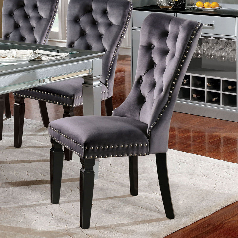 Alena Dark Gray & Black Dining Chair (Set of 2)