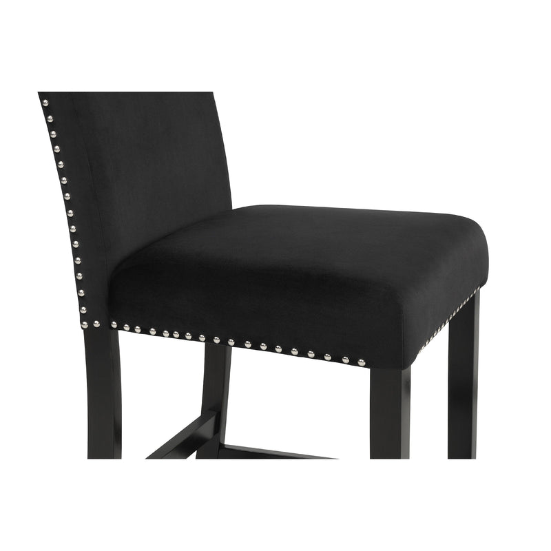 Lennon Black Velvet Counter Height Dining Chair (Set of 2)