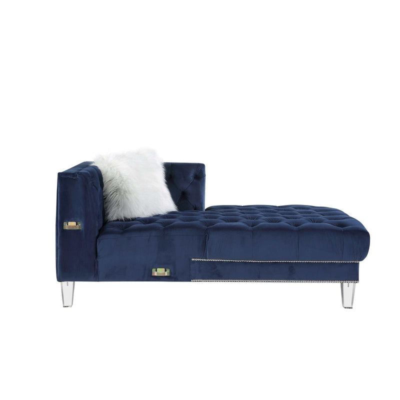 Ezamia - Navy Blue Velvet - U Shape Sectional Sofa - Ornate Home