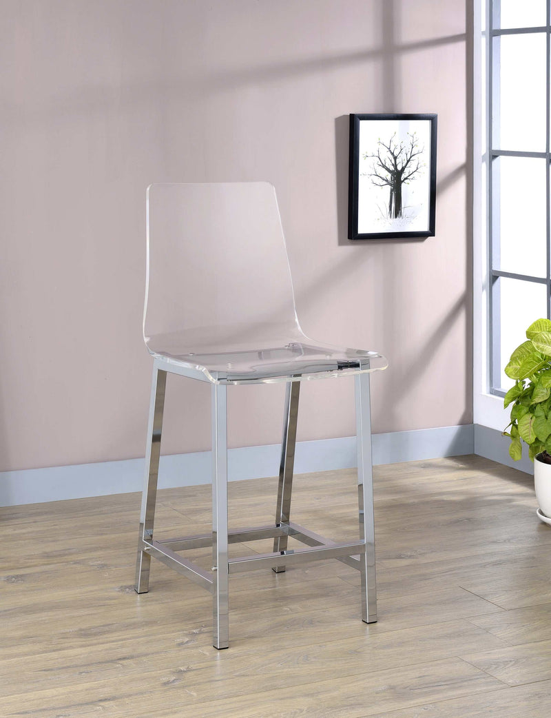 Everyday - Clear & Chrome - Bar Stool (Set Of 2) - Ornate Home