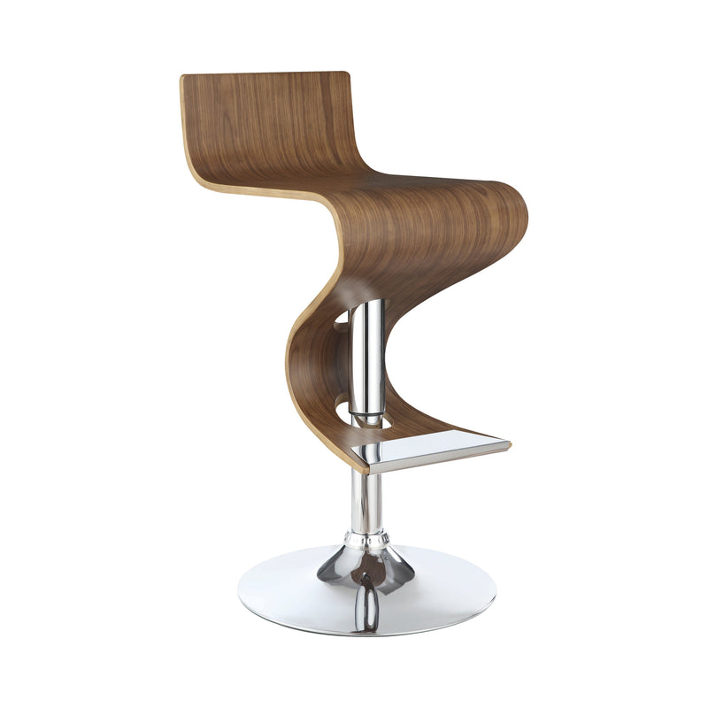 Covina Walnut & Chrome Bar Stool