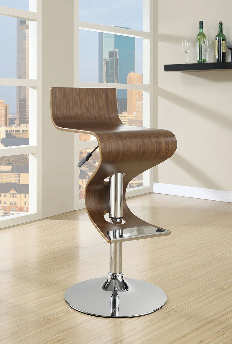 Covina Walnut & Chrome Bar Stool