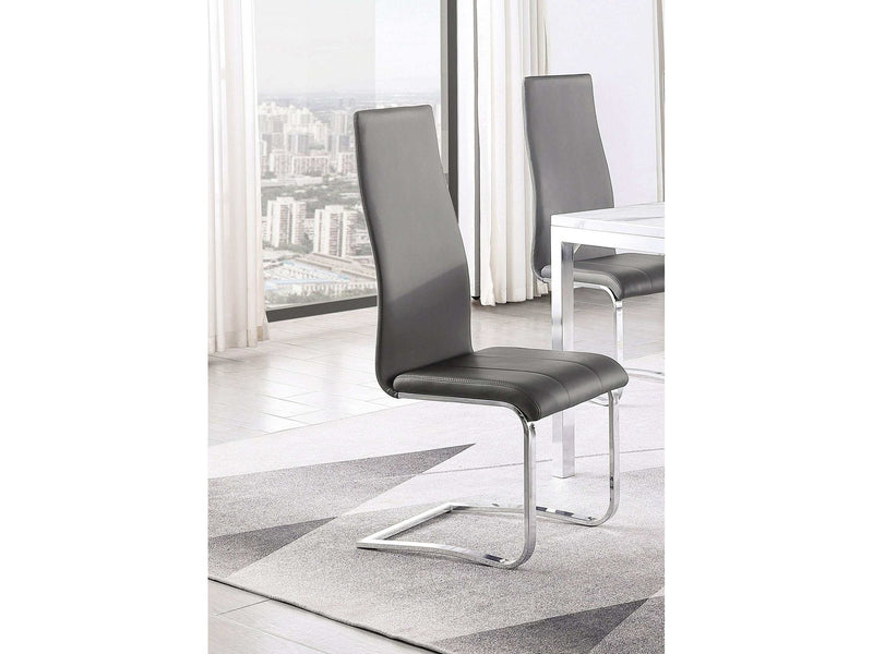 Anges - Grey & Chrome - Dining Chairs (Set Of 4) - Ornate Home