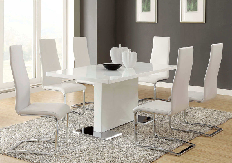 Anges - White & Chrome - Dining Chairs (Set Of 4) - Ornate Home