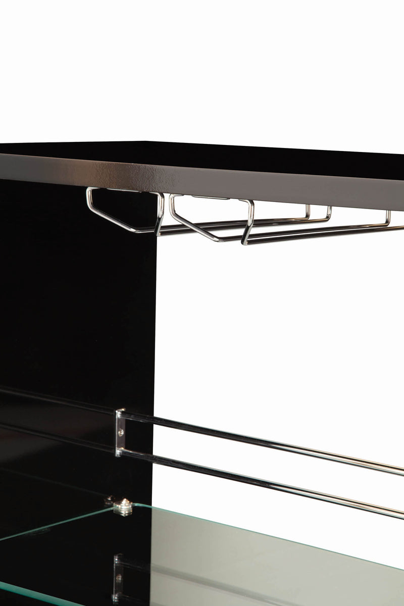 Adolfo Glossy Black & Clear 3 Tier Bar Table