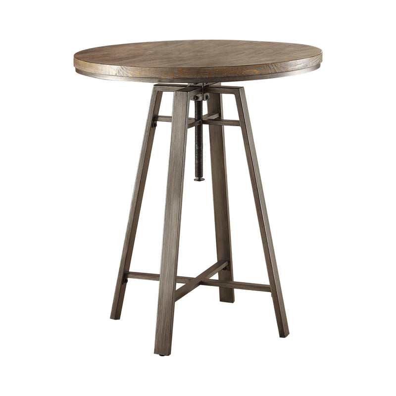 Bethan - Brushed Nutmeg & Slate Grey - Adjustable Swivel Bar Table - Ornate Home