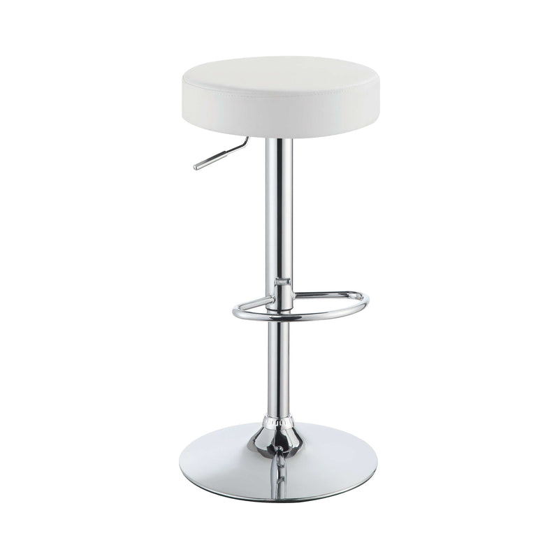 Tashan - White & Chrome - 29″ Adjustable Bar Stool - Ornate Home