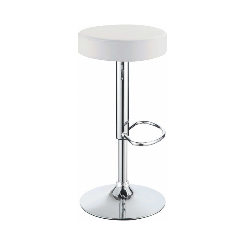 Tashan - White & Chrome - 29″ Adjustable Bar Stool - Ornate Home