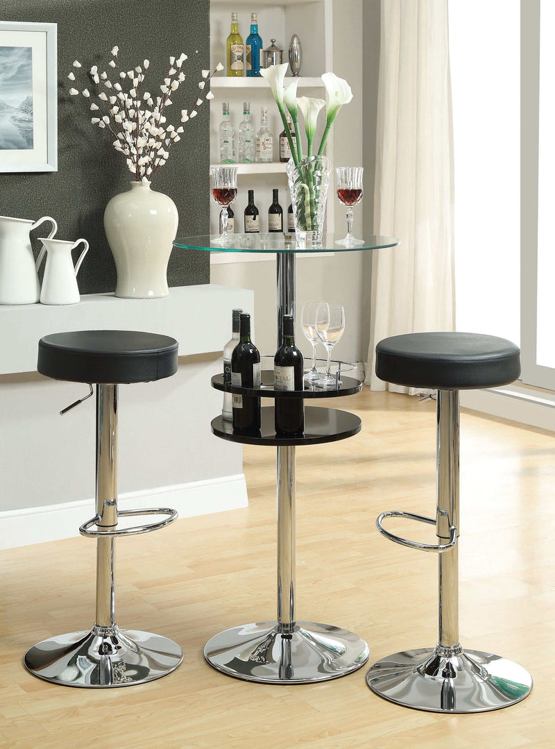 Tashan - Black & Chrome - 29″ Adjustable Bar Stool - Ornate Home