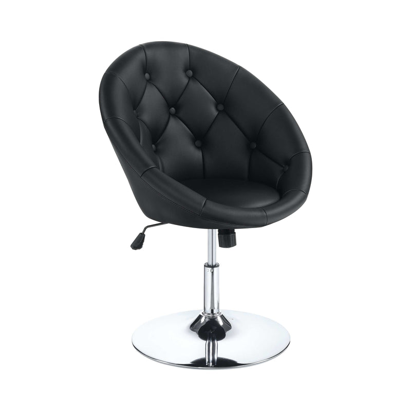 Kezia - Black & Chrome - Swivel Chair - Ornate Home