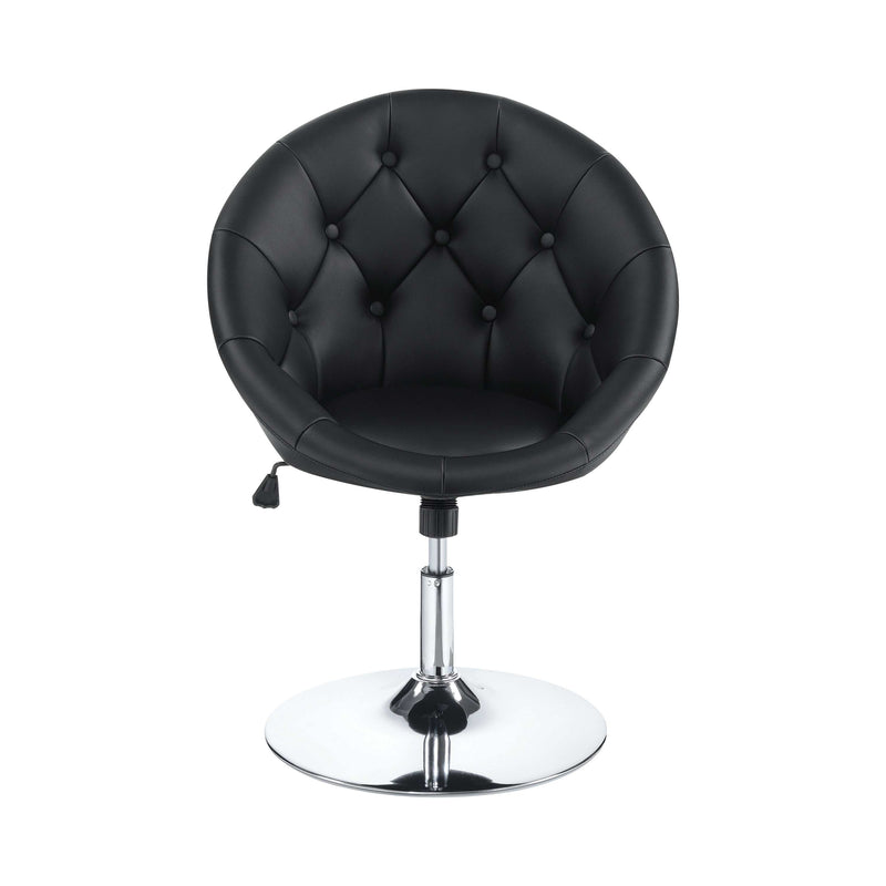 Kezia - Black & Chrome - Swivel Chair - Ornate Home