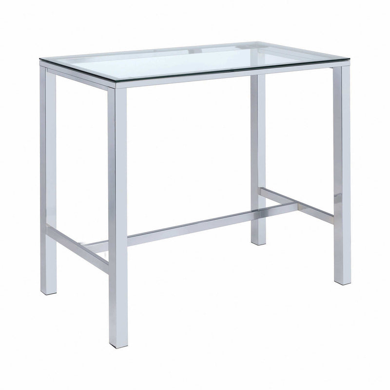 Richa - Chrome - Glass Top Bar Table - Ornate Home