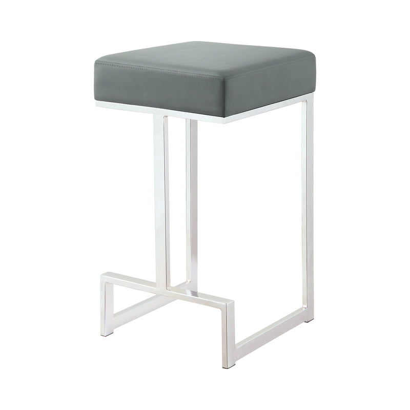 Gervase Grey & Chrome Square Counter Height Stool