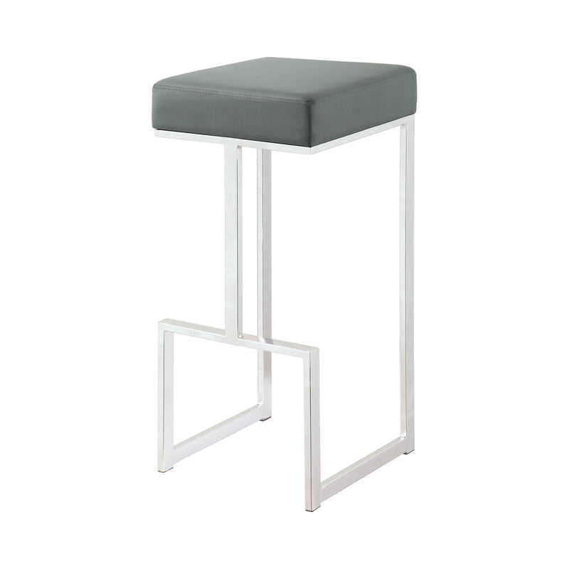 Gervase Grey & Chrome Square Bar Stool