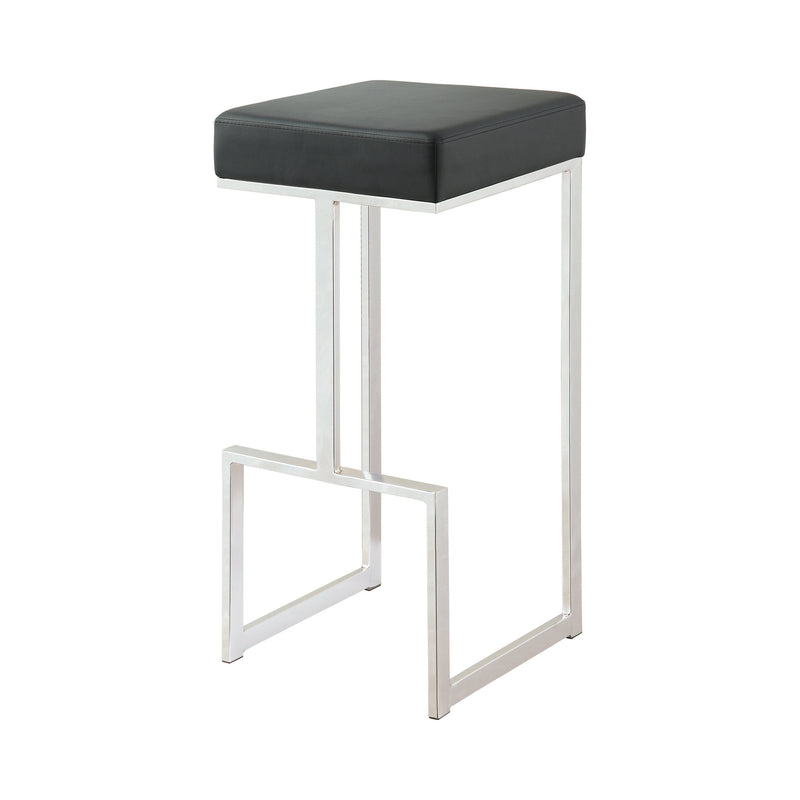 Gervase Black & Chrome Square Bar Stool