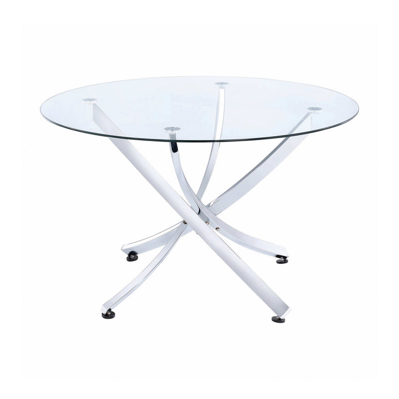 Beckham - Chrome & Clear - Round Dining Table - Ornate Home