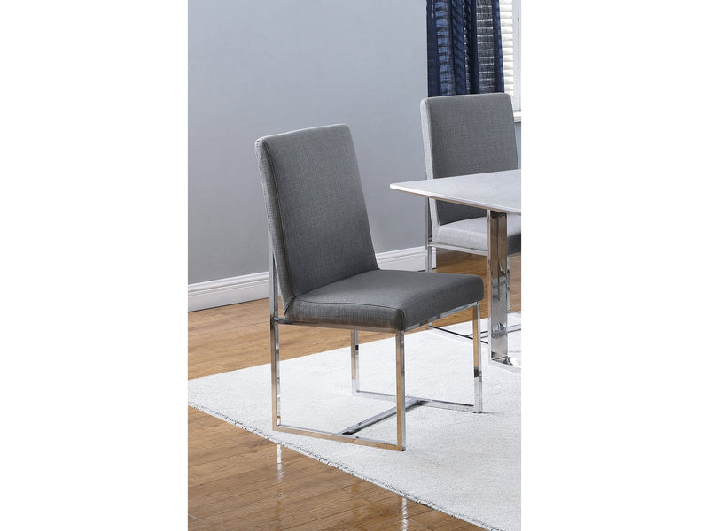 Mackinnon - Grey & Chrome - Side Chairs  (Set Of 2) - Ornate Home