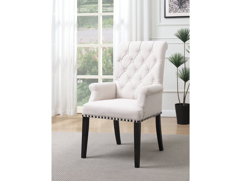 Phelps - Beige & Smokey Black - Arm Chair - Ornate Home