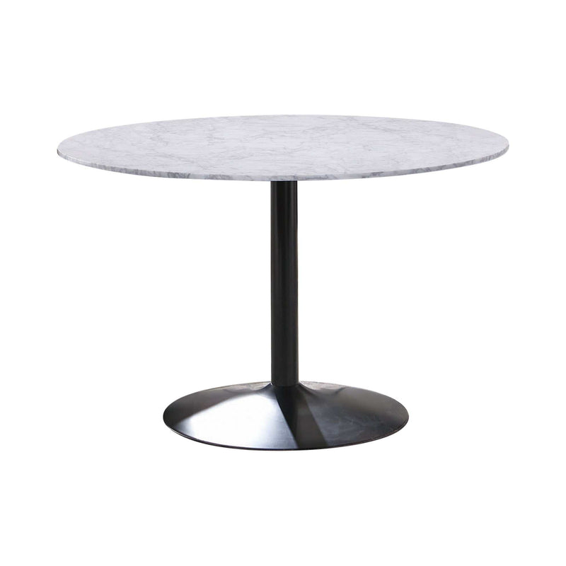 Bartole - White & Matte Black - Round Dining Table - Ornate Home