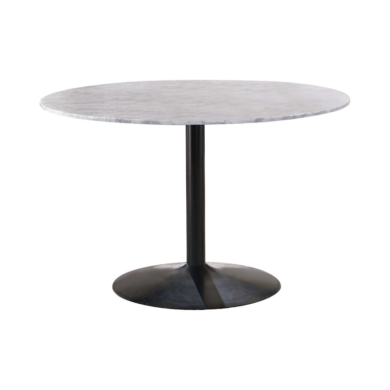 Bartole - White & Matte Black - Round Dining Table - Ornate Home