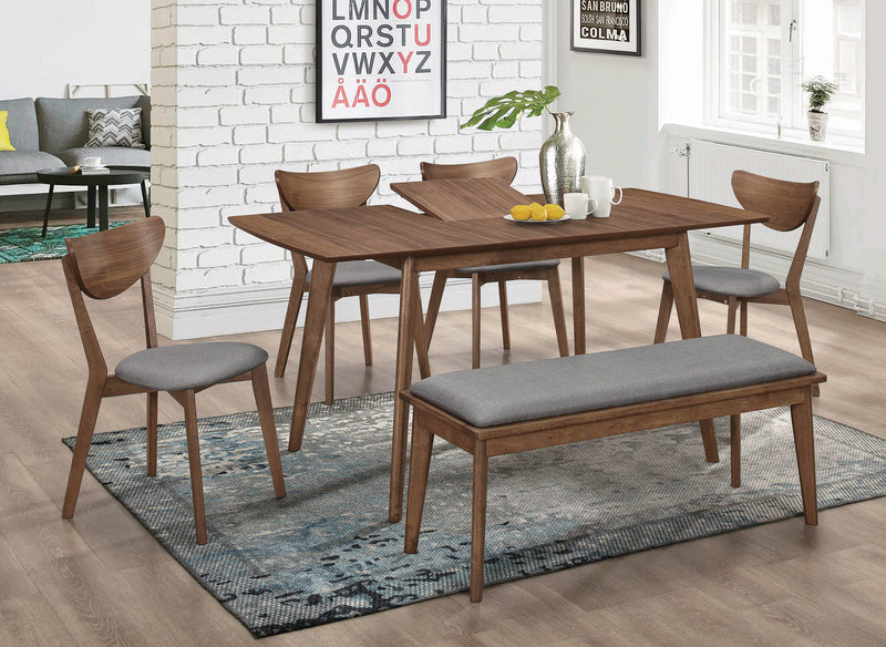 Alfredo Natural Walnut & Grey 5pc Dining Room Set