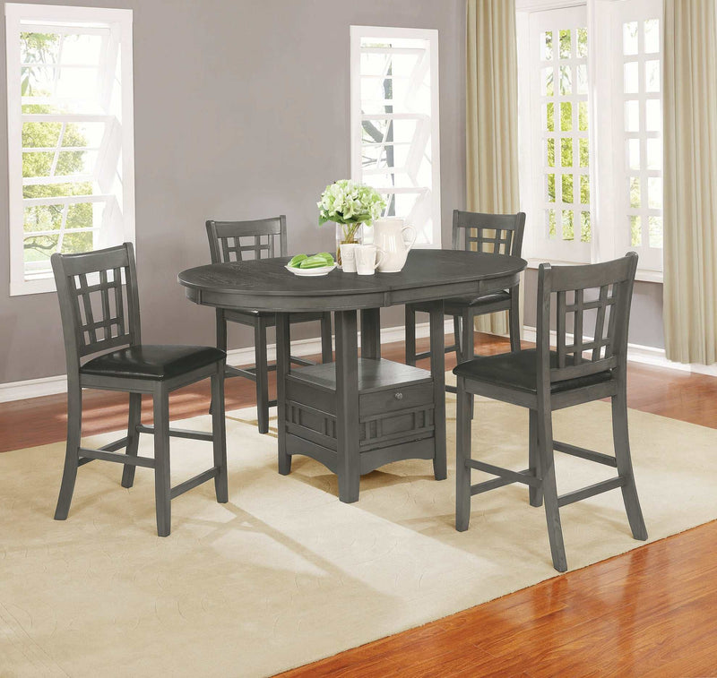 Lavon - Black & Medium Grey - Counter Height Stools  (Set of 2) - Ornate Home