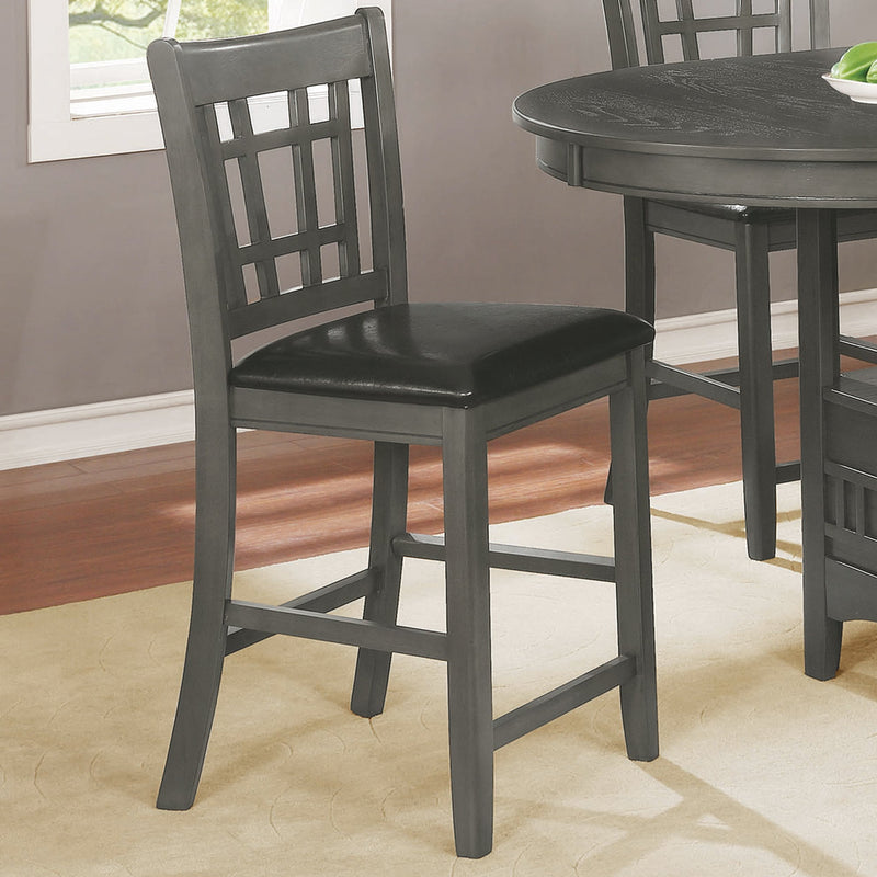 Lavon - Black & Medium Grey - Counter Height Stools  (Set of 2) - Ornate Home