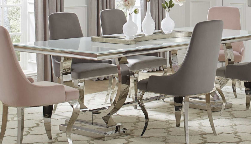 Antoine chrome discount dining room set