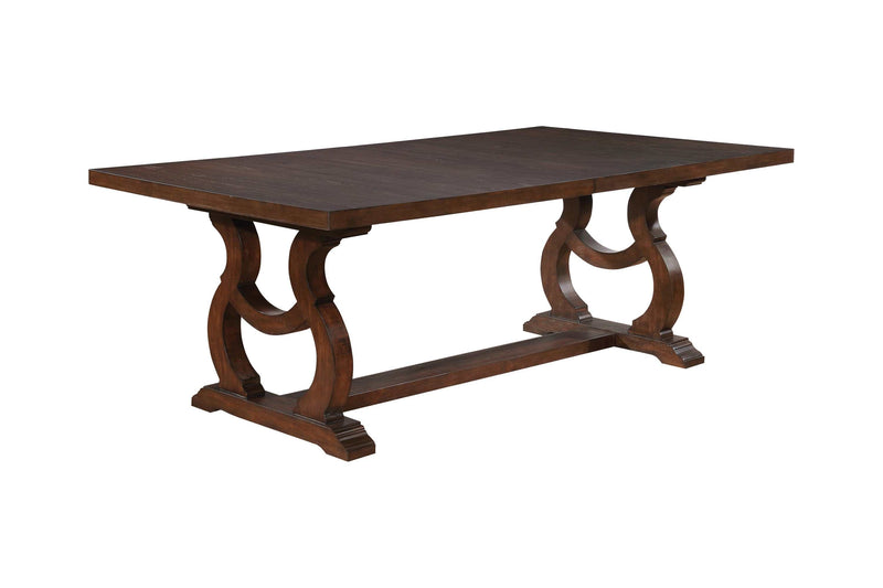 Brockway - Antique Java - Cove Trestle Dining Table - Ornate Home