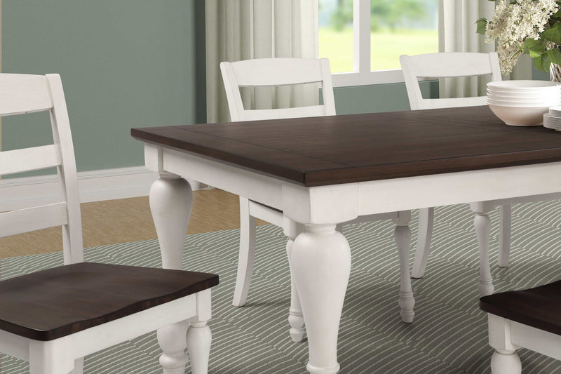 Madelyn - Dark Cocoa & Coastal White - Dining Table w/ Extension Leaf - Ornate Home