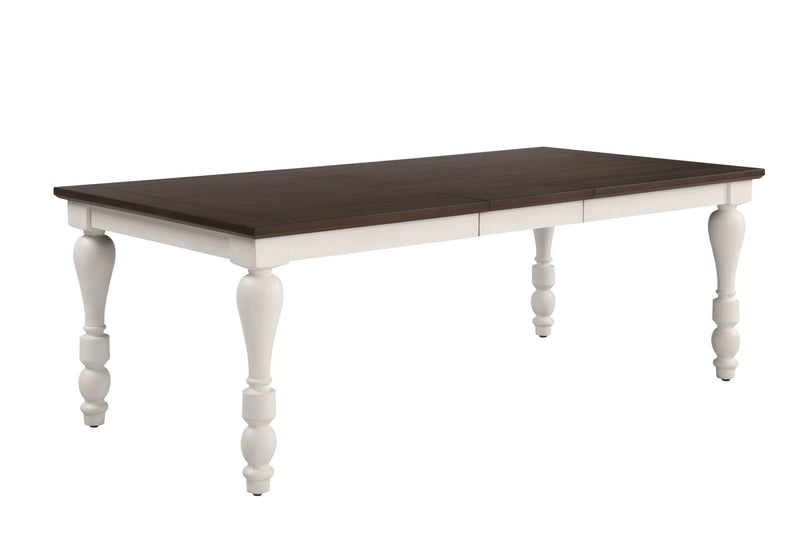 Madelyn - Dark Cocoa & Coastal White - Dining Table w/ Extension Leaf - Ornate Home