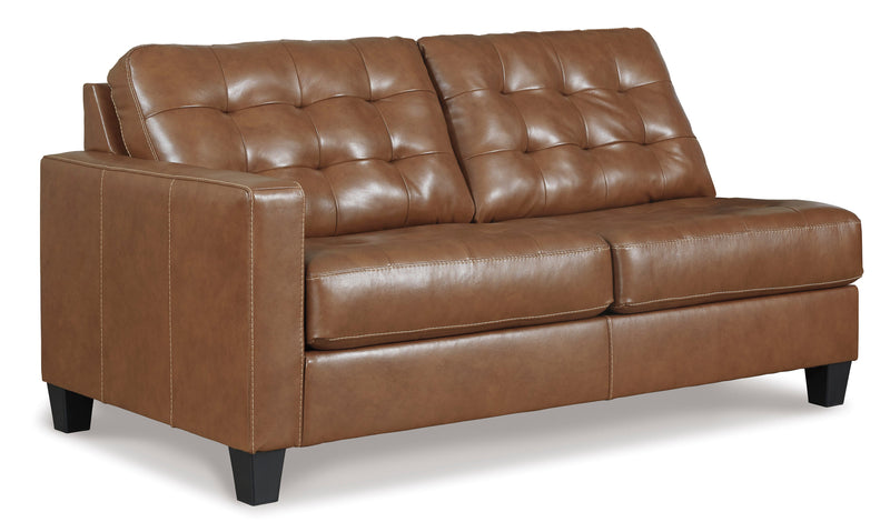 Baskove Auburn Leather Match 3pc Sectional