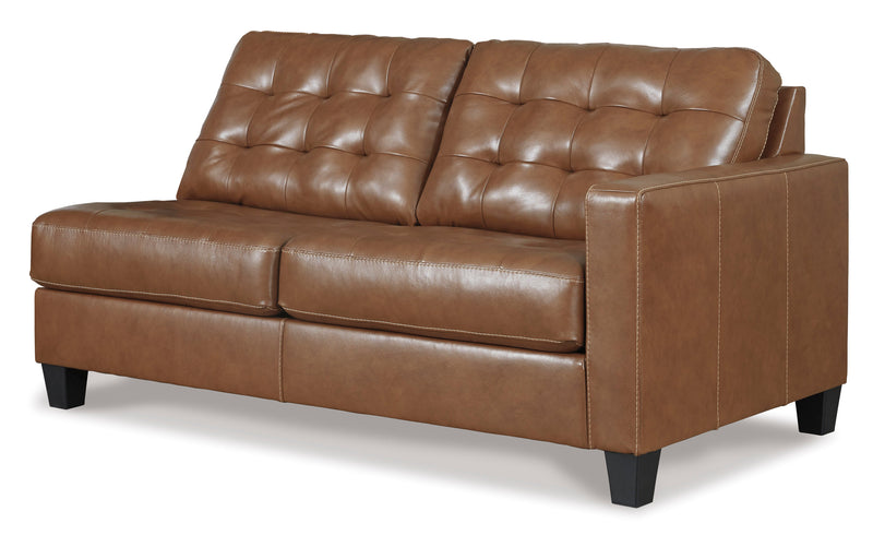 Baskove Auburn Leather Match 3pc Sectional