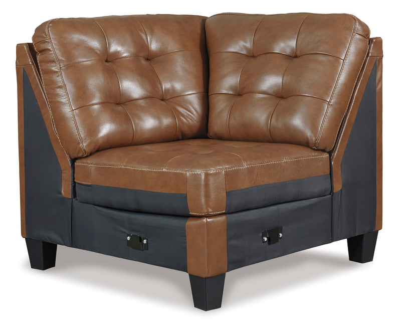 Baskove Auburn Leather Match 3pc Sectional