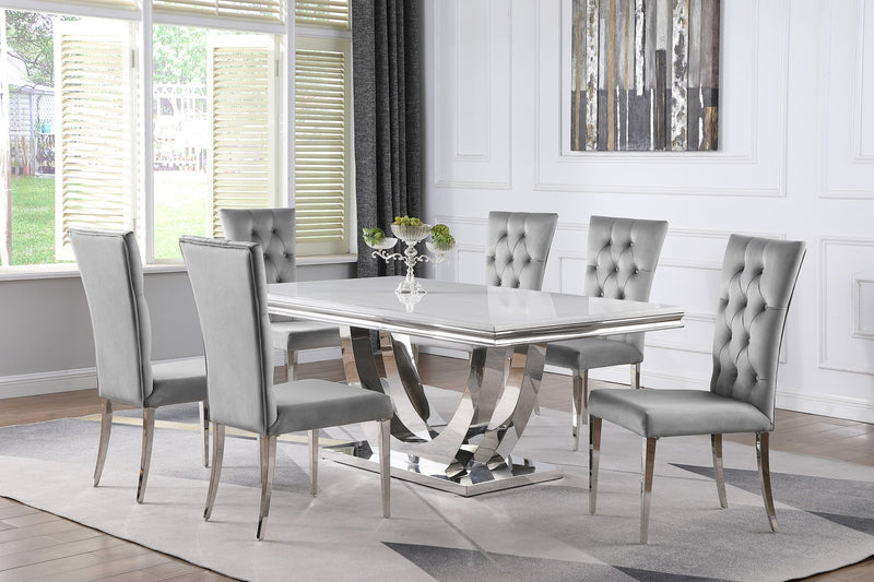 Kerwin Grey & Chrome 5pc Dining Room Set