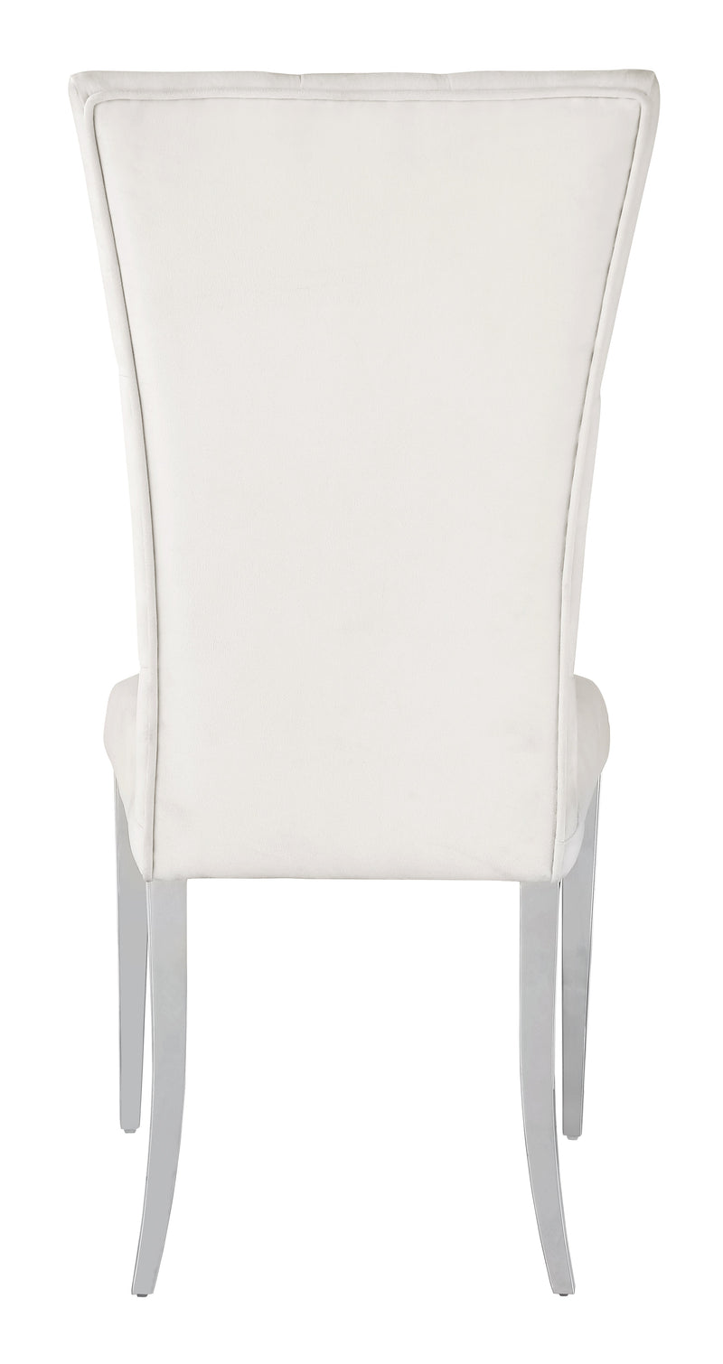 Kerwin White & Chrome Tufted Side Chair (Set of 2)