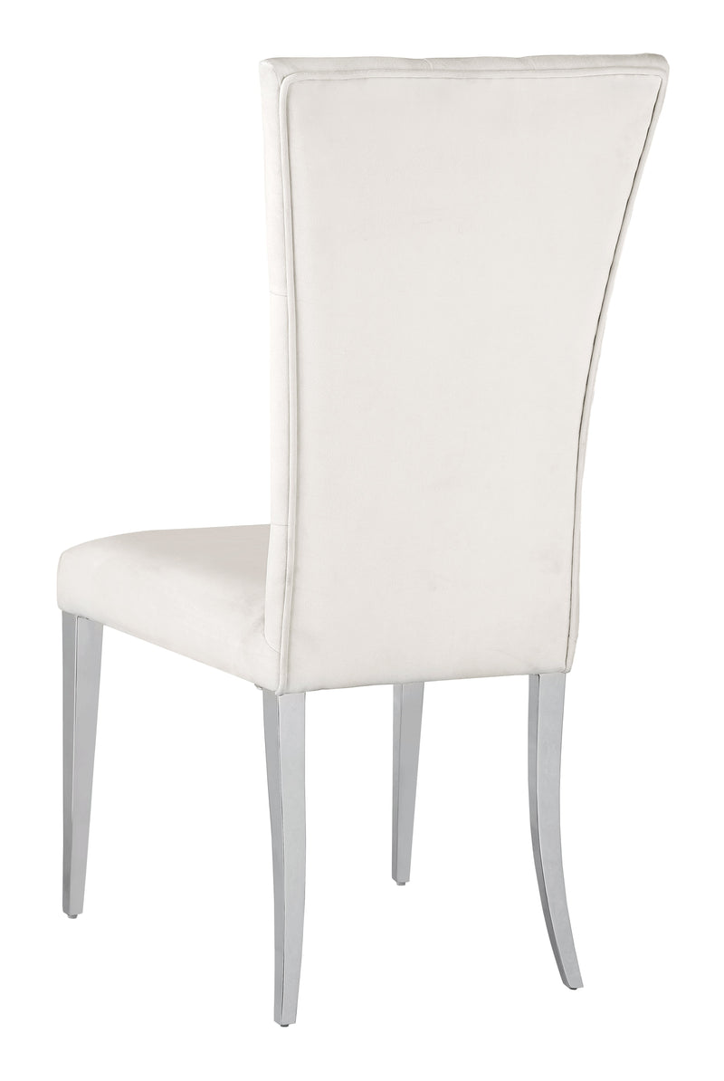 Kerwin White & Chrome Tufted Side Chair (Set of 2)