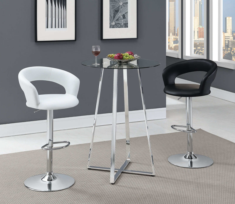 Lani - Black & Chrome - 29″ Adjustable Height Bar Stool - Ornate Home