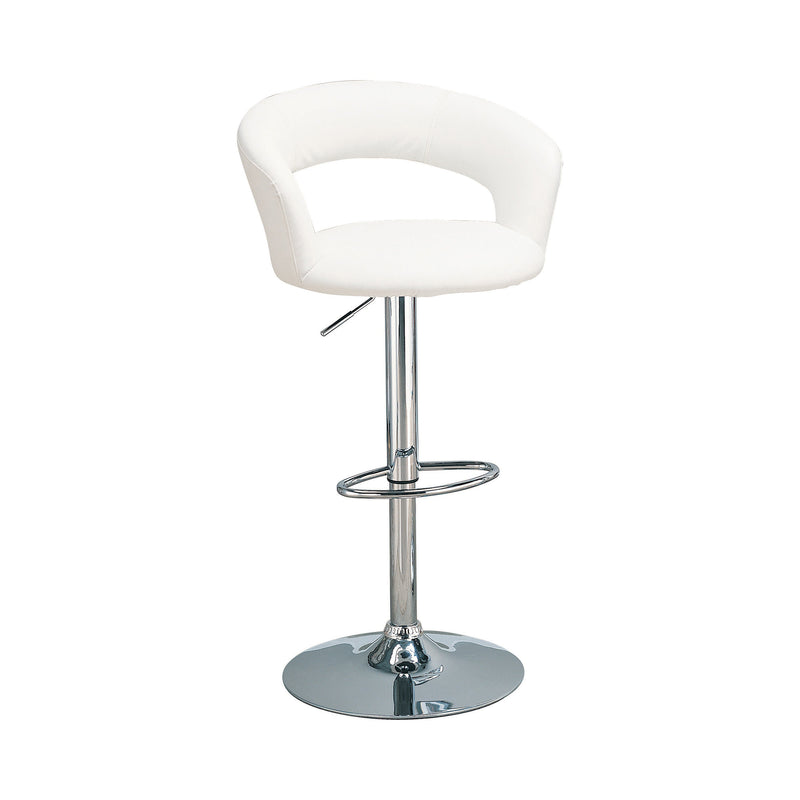 Lani - White & Chrome - 29″ Adjustable Height Bar Stool - Ornate Home