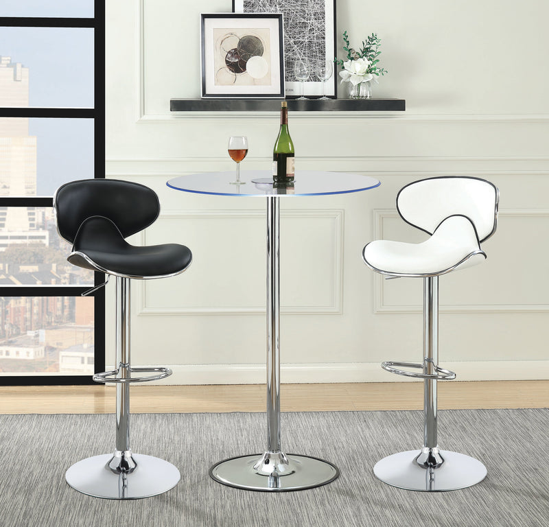 Edenton Black & Chrome Adjustable Height Bar Stools (Set Of 2)