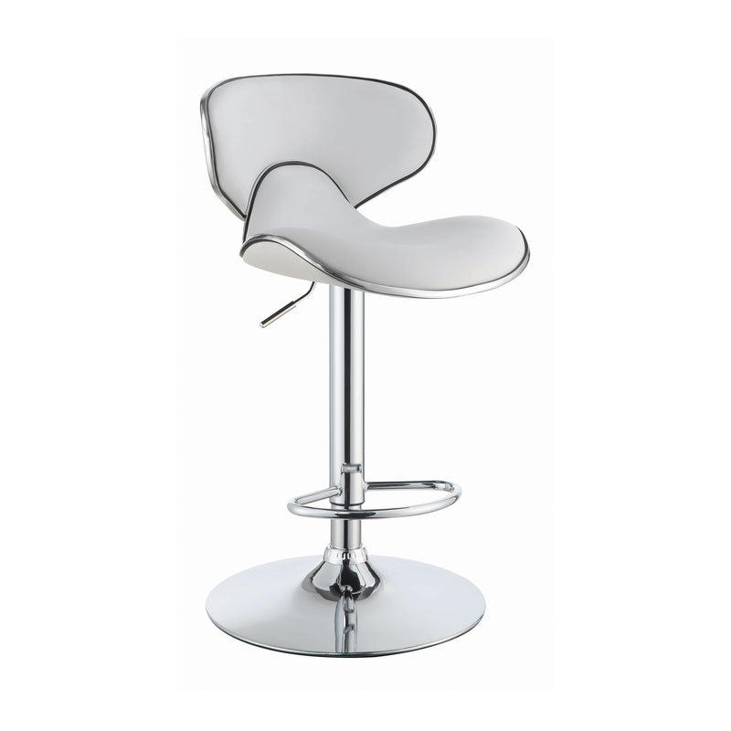 Edenton White & Chrome Adjustable Height Bar Stools (Set Of 2)