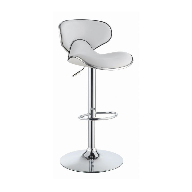 Edenton White & Chrome Adjustable Height Bar Stools (Set Of 2)