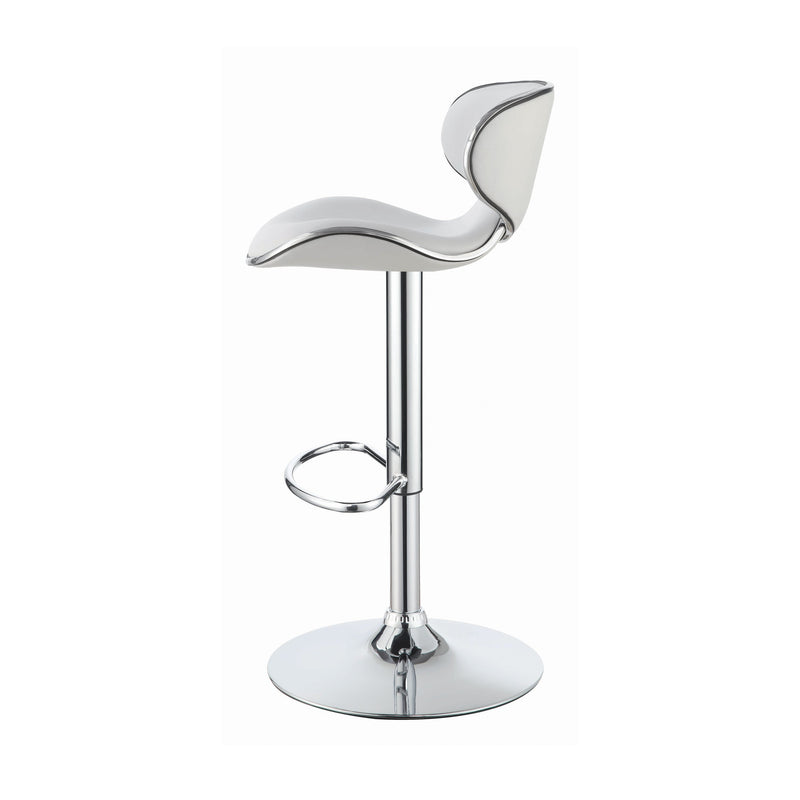 Edenton White & Chrome Adjustable Height Bar Stools (Set Of 2)